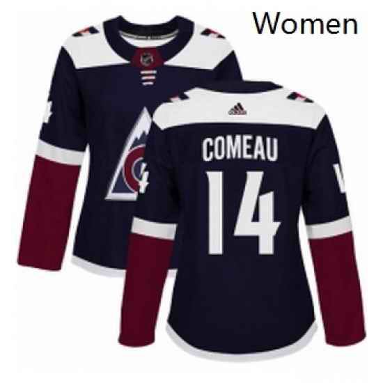 Womens Adidas Colorado Avalanche 14 Blake Comeau Authentic Navy Blue Alternate NHL Jersey